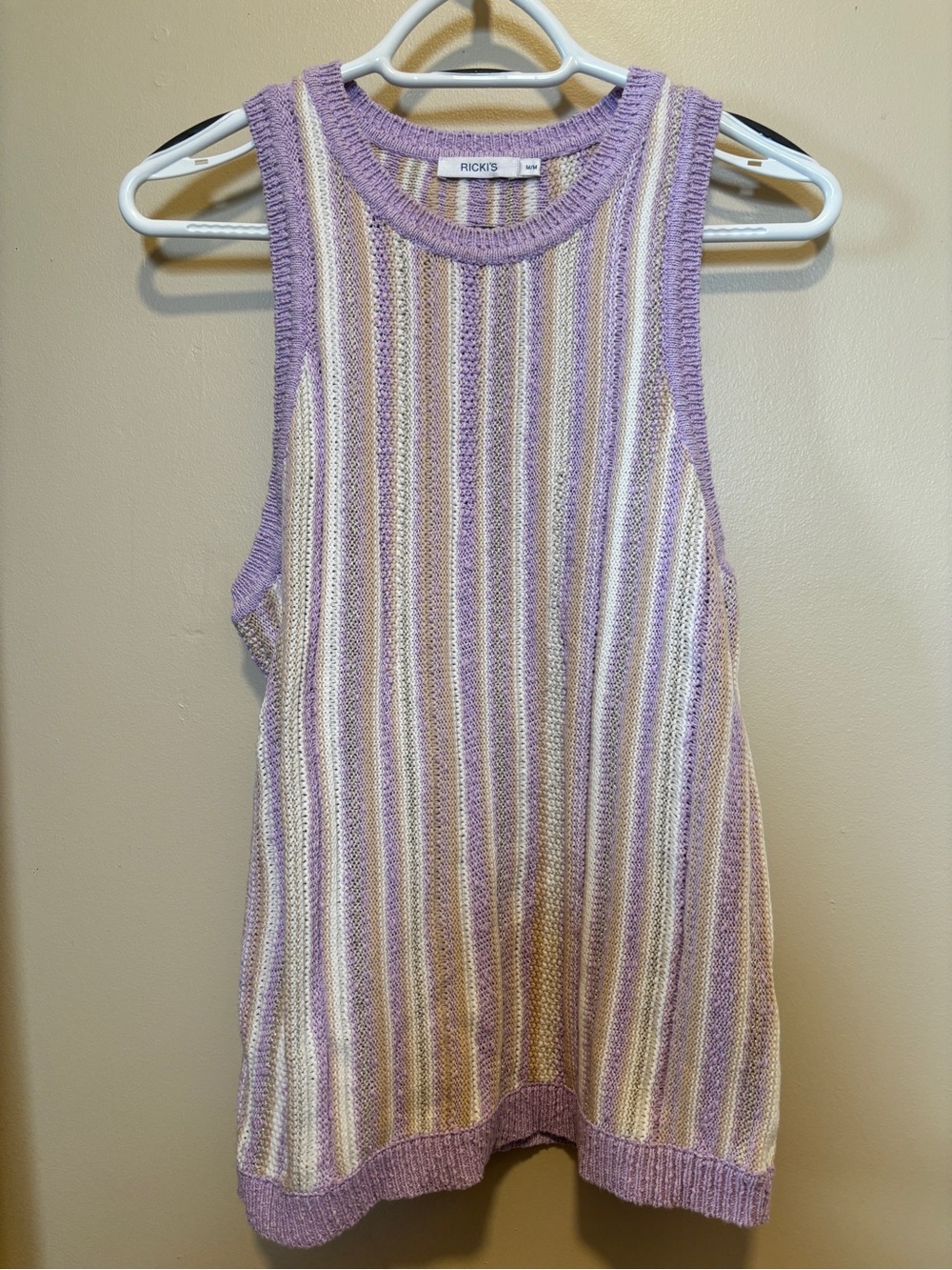 Ricki's Lavender & Cream Striped Knit Tank Dress
